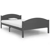 Vidaxl Posteljni okvir temno siv iz trdne borovine 120x200 cm