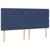 Vidaxl Vzglavje postelje modro 200x7x118/128 cm blago