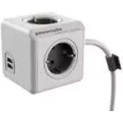 Allocacoc PowerCube Ext.USB 4xSchuco+2USB-5V/2.1A, kabl 3m, 1407/DEEUPC