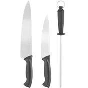 shumee Komplet kuharskih nožev dolžine 18 cm in 24 cm z brusilnikom