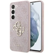 shumee Ovitek za Samsung Galaxy S23 Guess 4G z velikim kovinskim logotipom, roza