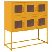 Vidaxl Komoda gorčično rumena 100,5x39x107 cm hladno valjano jeklo