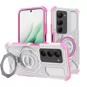 Hibridni ovitek Carbon Shield Pro za Xiaomi Redmi 15 4G/Redmi 15 5G - pink transparent