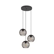 Eglo 901871 - Luster na sajli ALMANZORA 3xE27/60W/230V crna