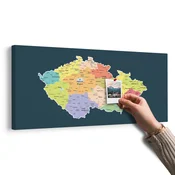 Slika na pluti zemljevid Češke s temnim ozadjem - 120x60 flags