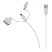 NEDIS VLMP39410W1.00 Nedis 3 u 1 Sync and Charge Cable USB-A Male - Micro B Male 1.00 m White + 30-Pin Doc
