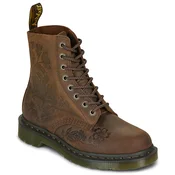 Dr. Martens 1460 PASCAL EMBOSS FLORAL DARK BROWN CRAZY HORSE Kostanjeva