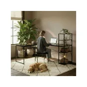 BOLZZ Ugaoni radni sto sa policama – Black LOFT ModernHome