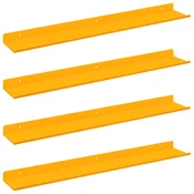 Lebdeca polica Zidne 4 pcs Žuta 60 x 8,5 x 2,5 cm Celik