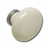 Gumb Ontario 2, o 35 mm, porcelan/medenina slonokoščena/stari cink