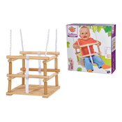 Drvena ljuljacka Outdoor Wooden Baby Swing Eichhorn prirodna dužina 140-210 cm sjedalica 30*30 cm nosivost 20 kg od 12 mjes