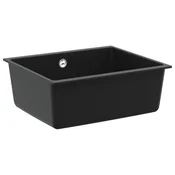 Vidaxl Umivalnica Črna 530 x 460 mm 80% Kvarc in 20% Smola