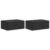 vidaXL Stenski nočni omarici s predalom 2 pcs Črna 49 x 34,5 x 20 cm