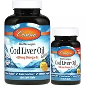 Divje norveško olje iz jeter trske, 460 mg - 150 + 30 mehkih gelov bi lahko prevedli kot Wild Norwegian Cod Liver Oil, 460 mg - 150 + 30 Softgels