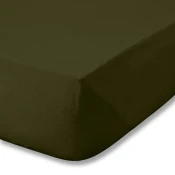 Kaki zelena napenjalna flanelna rjuha 90x190 cm Brushed – Catherine Lansfield