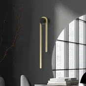 Zambelis Stenska svetilka LED 23107, višina 60 cm, črna/zlata barva - Dnevna soba/jedilnica - Sodobni - zlata, črna - Aluminij
