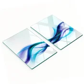 shumee Trpežne in elegantne steklene table z abstraktnim valovitim vzorcem 2x40x52 cm