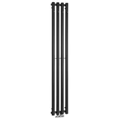 Kopalniški radiator PILON 270x1800mm, s 4 kljukami, črna mat - Črna mat barva - 270x1800 mm - Sapho - PILON - 24 - Jeklo - Oblika I - Oblika I - 270 - 1800 - 10.5 - 14