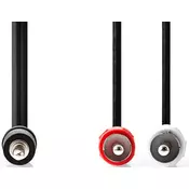 NEDIS CAGL22200BK15, Stereo audio kabl 3,5 mm muški, 2x RCA muški, Niklovani, 1,50 m, Crni