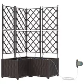 Vrtna saksija 3 pcs Smeda 80 x 80 x 142 cm Plastika