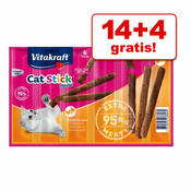 ???????20 + 4 gratis! 24 x 6 g Vitakraft Cat Stick Mini - Puretina i janjetina