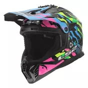 Motocross kaciga LS2 Fast EVO II Grotesk (MX708), šarena