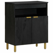 vidaXL Komoda črn 60x33x75 cm inženirski les