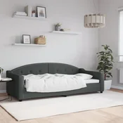 shumee vidaXL Kavč z ležiščem temno siv 90x200 cm prevleka iz blaga