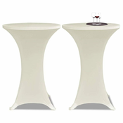 Greatstore Raztegljivo Pregrinjalo za Visoke Barske Mize O80 2 Kosa Krem Barve