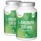 Essentials L-arginin 700 mg, visok odmerek, prosta oblika - vegansko, 480 kapsul
