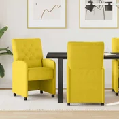 Blagovacke stolice s kotacima 2 pcs Žuta 58 x 67 x 97 cm Baršun