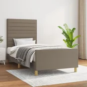 shumee vidaXL Posteljni okvir brez vzmetnice taupe 80x200 cm blago