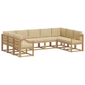 Set vanjskih sofa s jastukom 9 pcs Bijela i bež