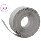 Vidaxl Vrtna obroba 3 kosa siva 10 m 20 cm polietilen