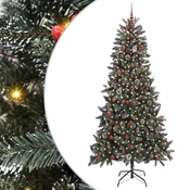 Vidaxl Umestno božično drevo Zelena 240 cm PVC, plastika in jeklo