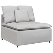 Vidaxl Modularni kavč z blazinami sivo-bel 100 cm