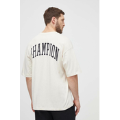 Pamucna majica Champion za muškarce, boja: bež, s tiskom, 219855