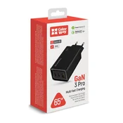 COLORWAY USB adapter za punjenje, GaN3 Pro Power Delivery (USB-A + 2 USB TYPE-C) (65W) crna (CW-CHS039PD-BK)