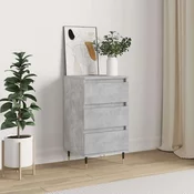 Greatstore Komoda betonsko siva 40x35x70 cm inženirski les
