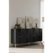 Hanah Home komoda Slim 150, 150 cm, antracit / zlatna