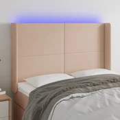 LED uzglavlje boja cappuccina 147x16x118/128cm od umjetna koža