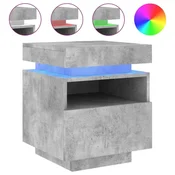 Nocni ormarici s LED svjetlima 2 kom boja betona 40x39x48,5 cm