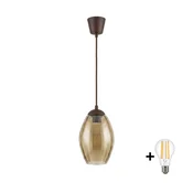 Brilagi - LED luster na sajli R GLASS 1xE27/60W/230V precnik 17 cm braon/zadimljeno bež