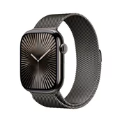 Apple Watch Series 10: GPS + Cellular, 46 mm, ohišje iz titana v skrilasto sivi barvi, pašček Milanese Loop v skrilasto sivi barvi - S/M