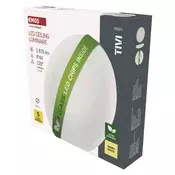 LED stropna svetilka TIVI, B CLASS, okrogla bela 12,5W, IP44, Toplo bel