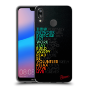 Crna silikonska maskica za Huawei P20 Lite - Motto life