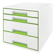 Leitz Škatla za predale WOW CUBE, 4 predali, bela/zelena