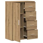 Vidaxl Strani šal Umetni hrast 60 x 31 x 84 cm Konstruiran les