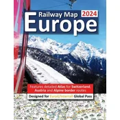 Europe Railway Map 2024 - Features Detailed Atlas for Switzerland and Austria - Designed for Eurail/Interrail Global Pass
