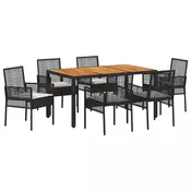 Vrtni set za objed 7 pcs Crna poliratan